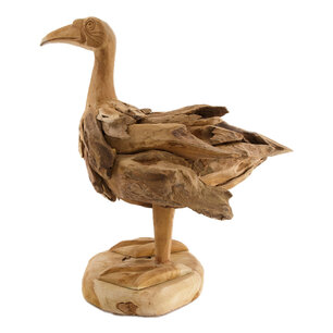 DKNC - Beeld gans Bardia - erosie hout - 43x33x46cm - Bruin DKNC - Beeld gans Bardia - erosie hout - 43x33x46cm - Bruin