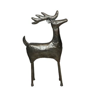 DKNC - Beeld Hert Lucca - Metaal - 45x15x79 cm - Grijs DKNC - Beeld Hert Lucca - Metaal - 45x15x79 cm - Grijs