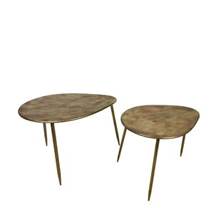 DKNC - Bijzettafel metaal - 55x41.5x37.5cm - Set van 2 - Goud DKNC - Bijzettafel metaal - 55x41.5x37.5cm - Set van 2 - Goud