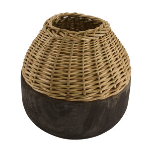 DKNC - Vaas Duisburg - Paulownia hout - 25x25x25 cm - Bruin DKNC - Vaas Duisburg - Paulownia hout - 25x25x25 cm - Bruin