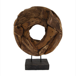 DKNC - Beeld rond erosiehout Poltava - 39x10x54cm - Bruin DKNC - Beeld rond erosiehout Poltava - 39x10x54cm - Bruin