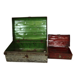 DKNC - Vintage koffer Bryan - Ijzer - 43x68x28cm - Set van 2 DKNC - Vintage koffer Bryan - Ijzer - 43x68x28cm - Set van 2
